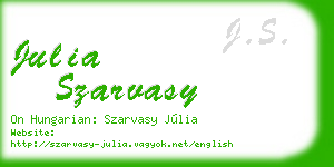 julia szarvasy business card