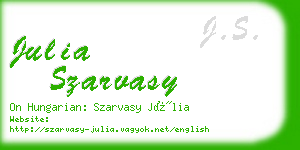 julia szarvasy business card